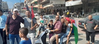 احتفلات في مخيم نهر البارد فرحا بعملية طوفان الأقصى