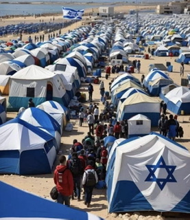 نقطة نزوح أنشأتها سلطات الإحتلال للمستوطنين الذين تم إجلاؤهم من مستوطنات الشمال