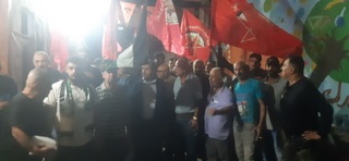 وقفة تضامنية للديمقراطية دعما لصمود غزة واحياءا لذكرى وعد بلفور في مخيم شاتيلا.