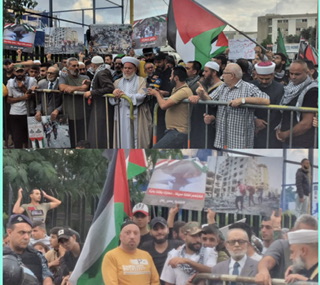 إعتصام حاشد أمام السفارة المصرية في بيروت