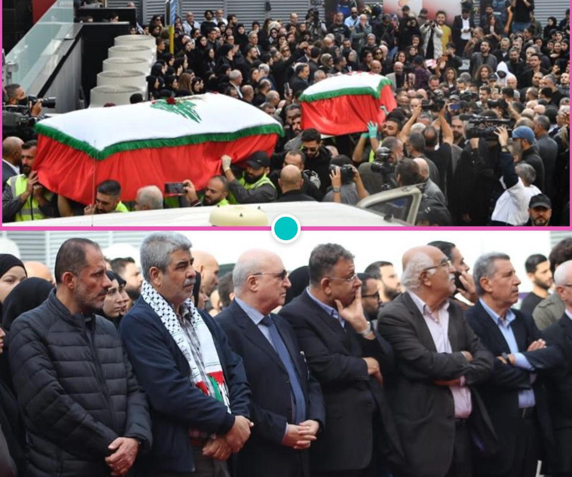 تشييع شهداء الميادين الصحافيين في بيروت