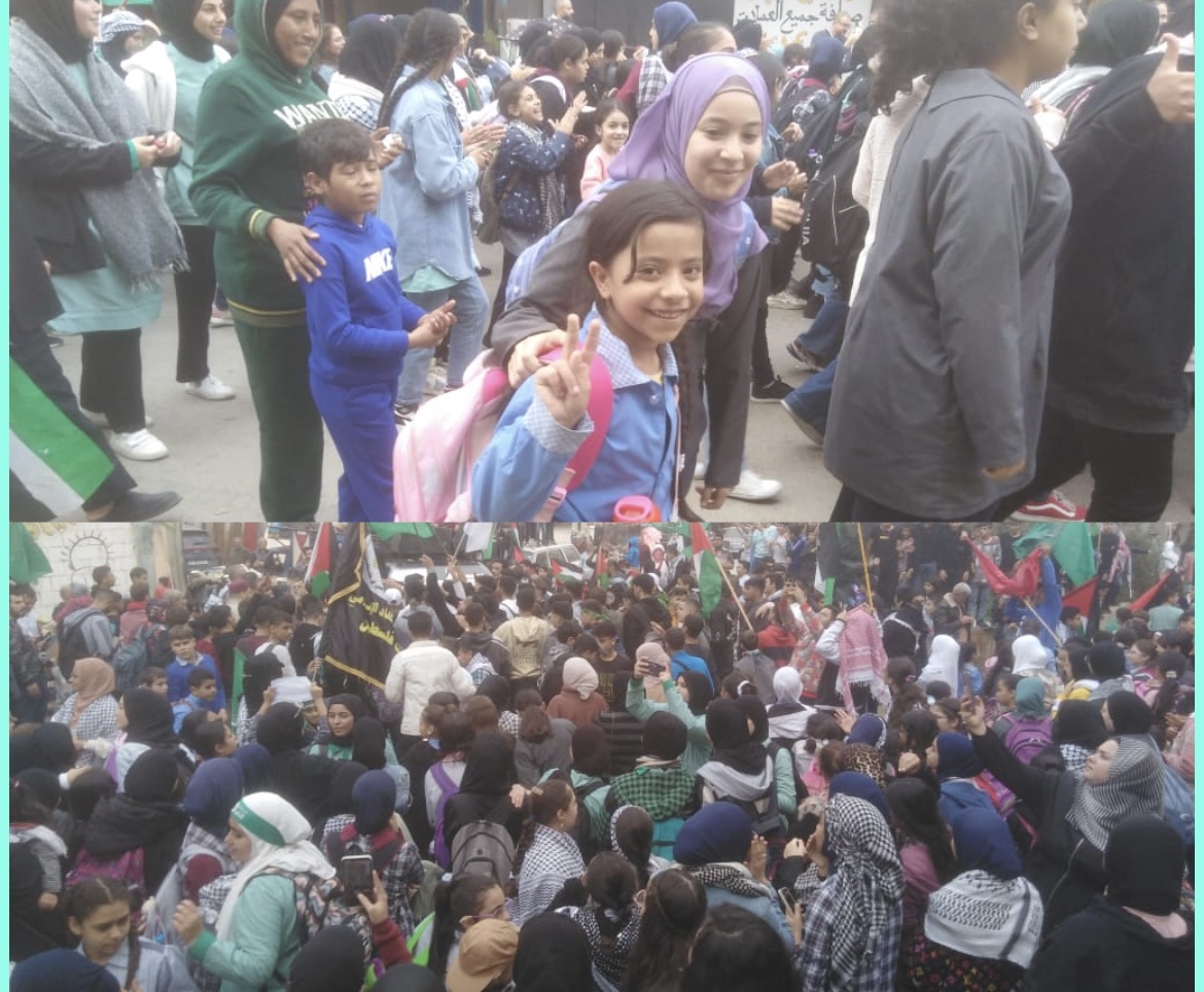 مسيرة طلابية حاشدة في مخيم البداوي