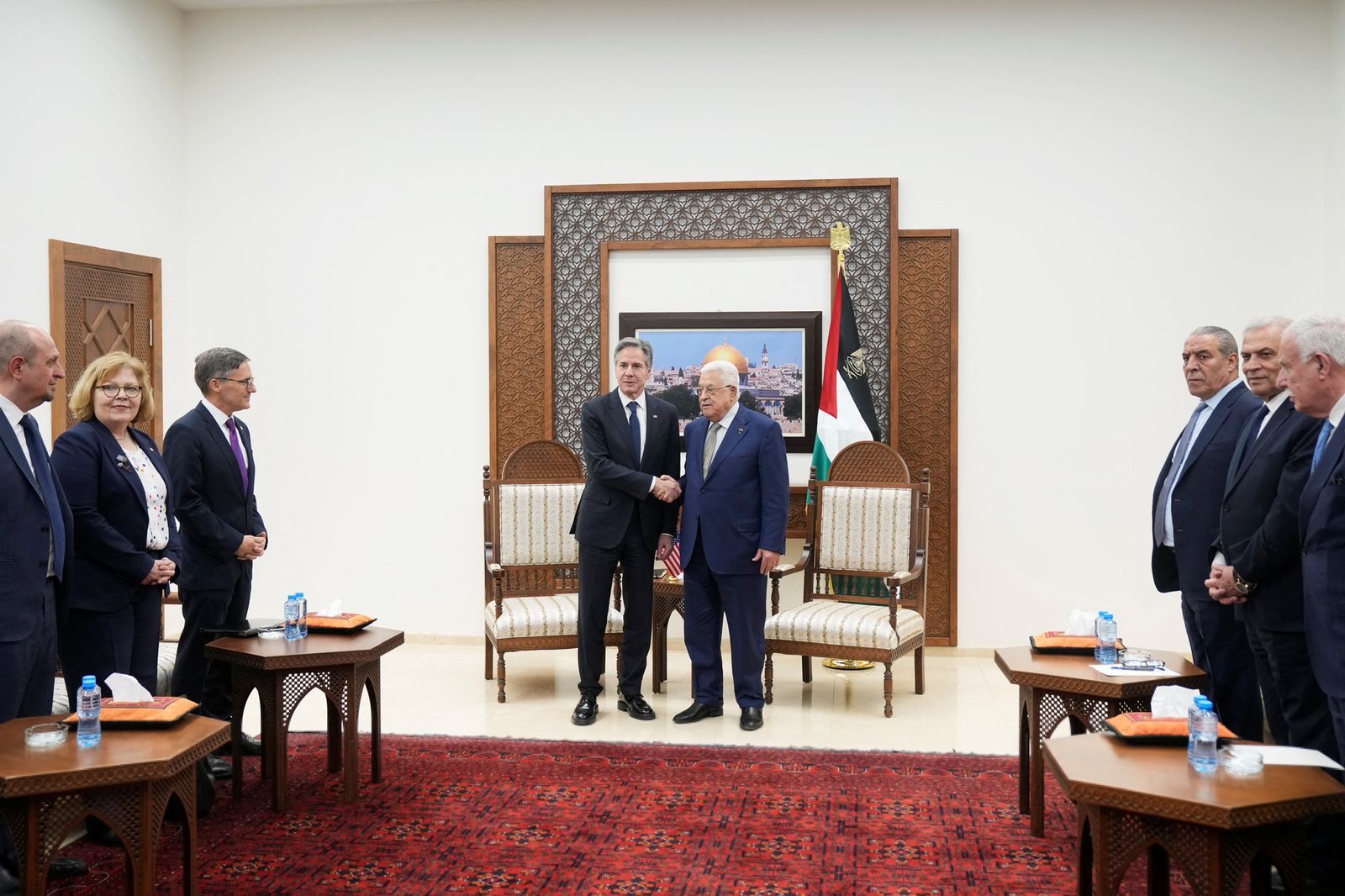 الرئيس محمود عباس يستقبل وزير الخارجية الأميركي