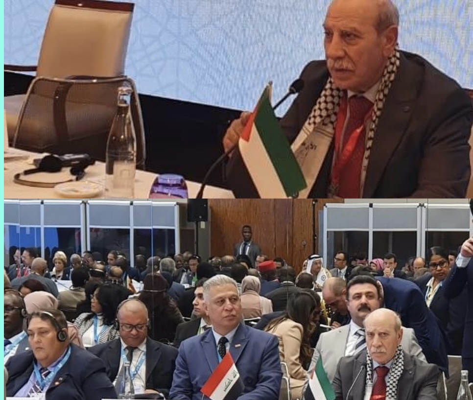 علي فيصل خلال اجتماع الجمعية العامة للشبكة البرلمانيه لدول عدم الإنحياز في جنيف