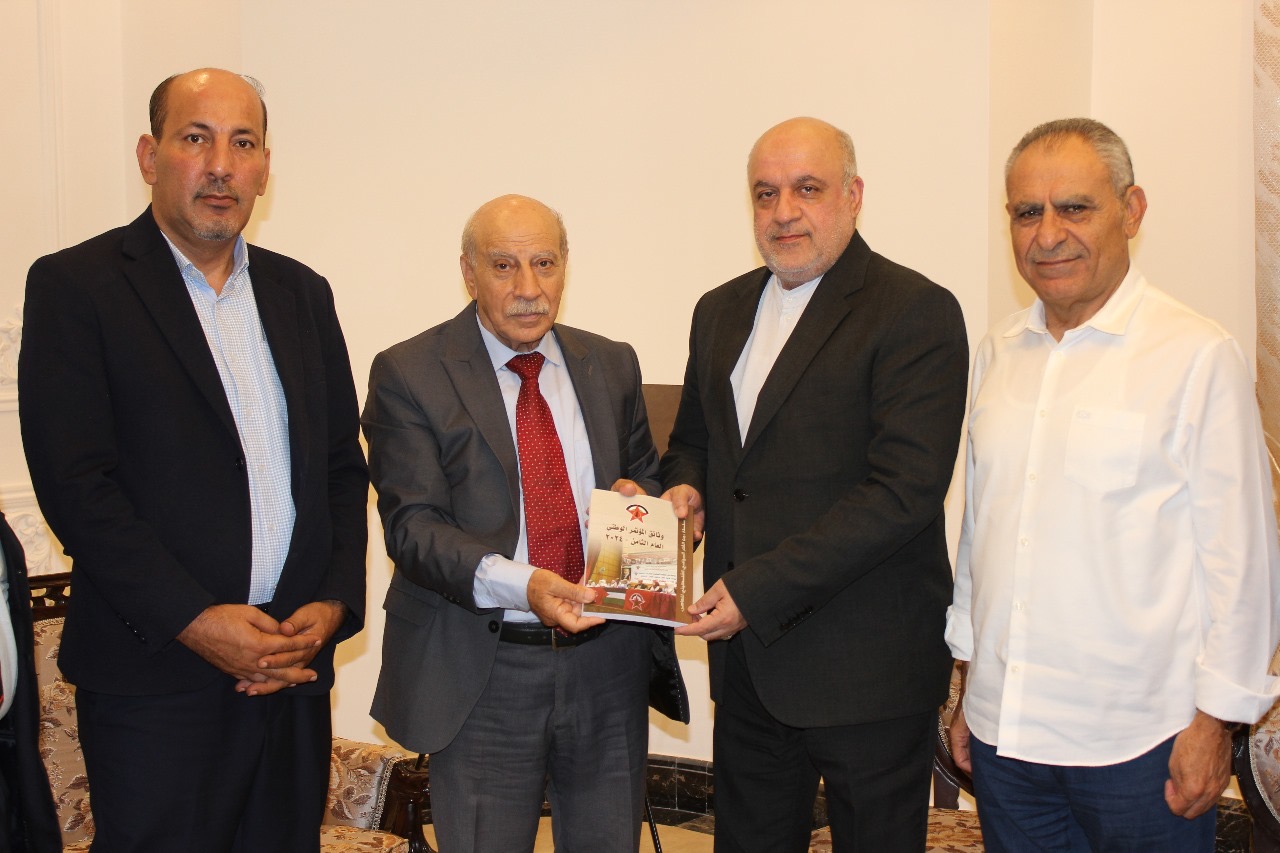 الديمقراطية تلتقي السفير الإيراني وتبحث معه تطورات العدوان على غزة: