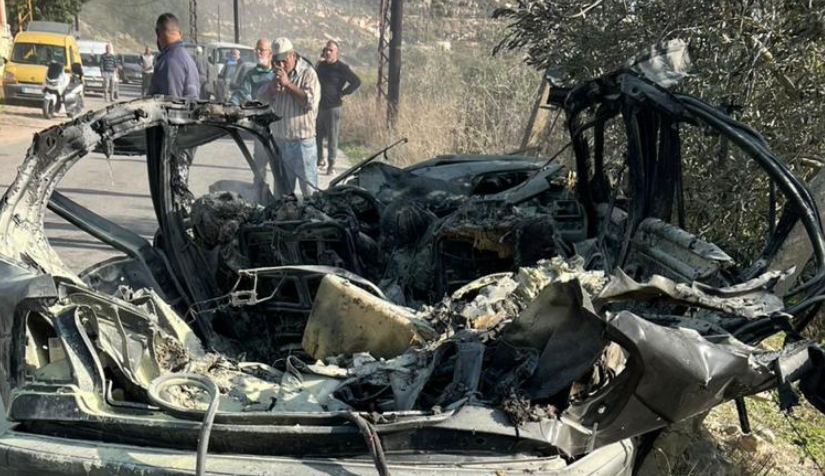 سقوط إصابات... غارة إسرائيلية على طريق قنيطرة – المعمارية (فيديو)