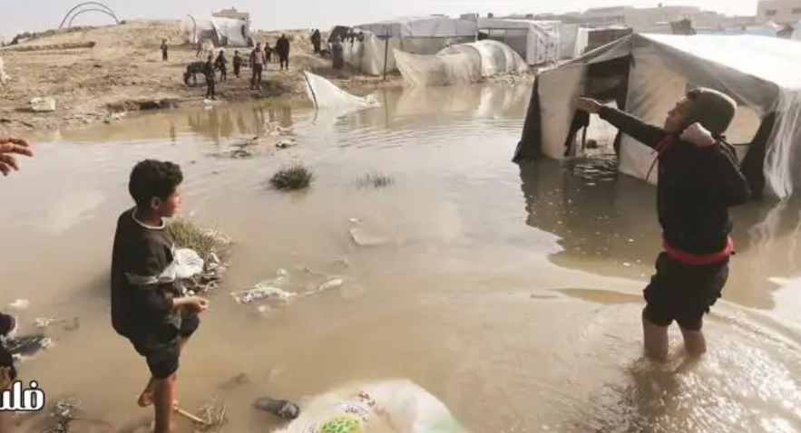 أوضاع النازحين في غزة حرجة وسط المنخفض الجوي الحالي