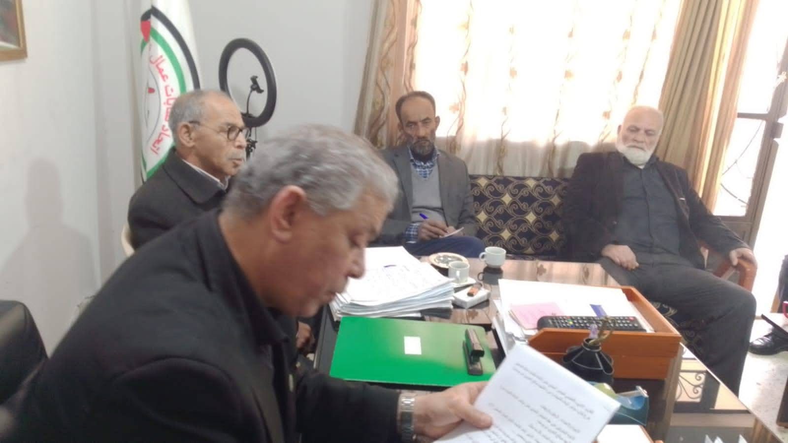 الاجتماع الدوري لقيادة العمل  اليومي في اتحاد  نقابات عمال فلسطين – فرع لبنان