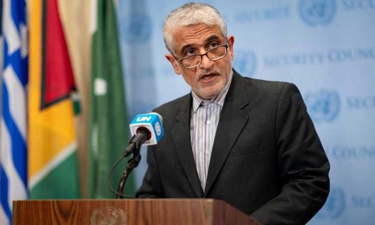 السفير الإيراني لدى الأمم المتحدة: الولايات المتحدة والكيان الإسرائيلي يرتكبان جرائم حرب باستهداف المنشآت المدنية