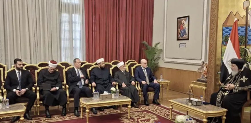 وفد من القيادات الدينية الفلسطينية يبحث مع البابا تواضروس أوضاع القدس المحتلة