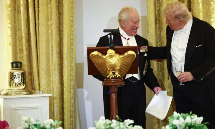 الملك تشارلز لترامب ممازحا: لولا البريطانيون “لكنتم تتكلمون الفرنسية”- (فيديو)