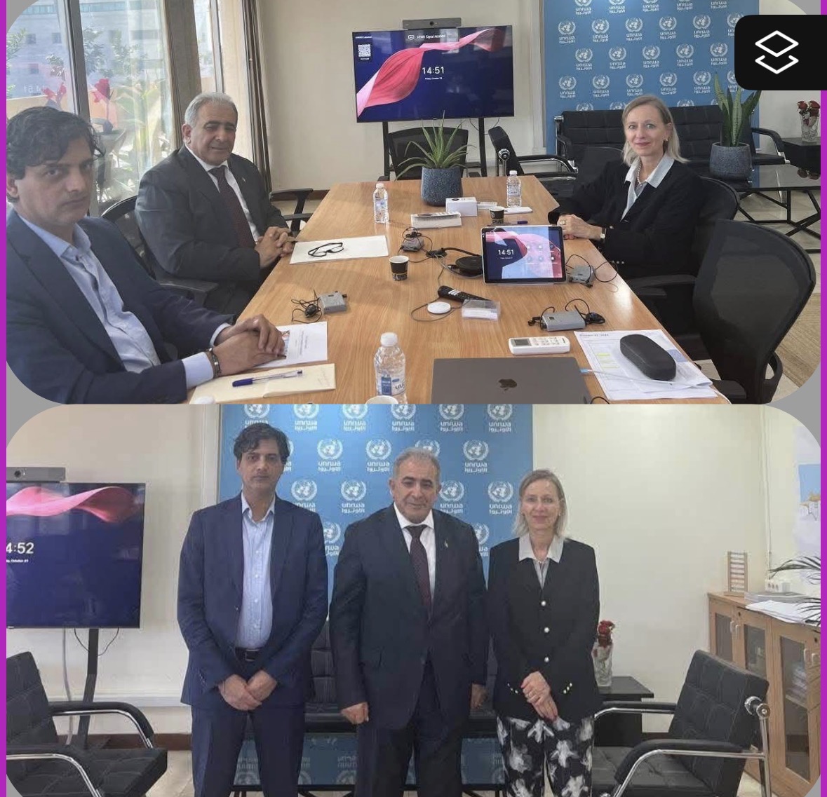 السفير الاسعد يلتقي مديرة شؤون وكالة الاونروا في لبنان
